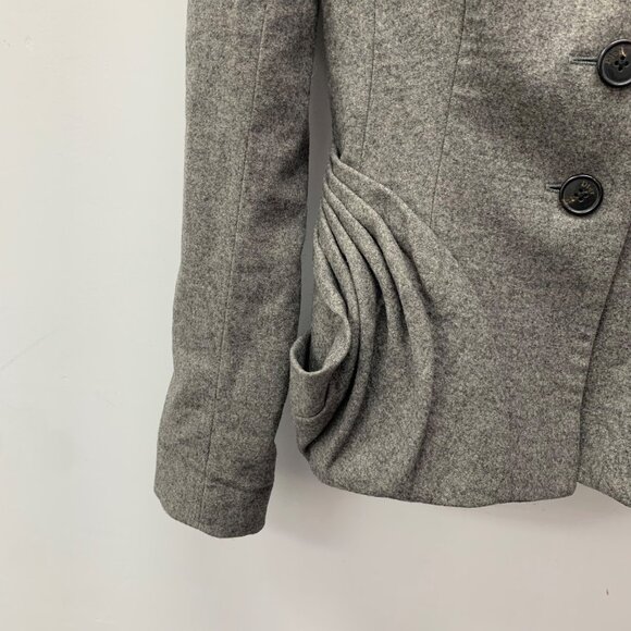 Christian Dior Taupe Wool Single-Breasted Long Sleeve Blazer - Picture 4 of 8